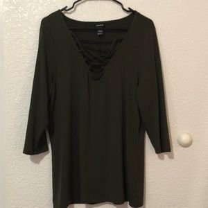 Torrid olive green blouse